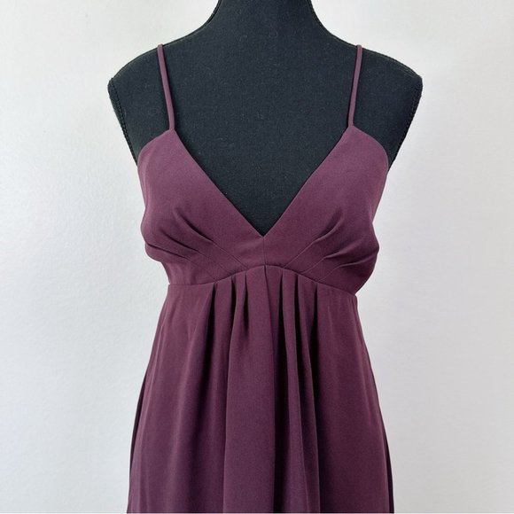 Aritzia Wilfred  Cami Midi Criss Cross Tie Burgundy Dress - Picture 4 of 13